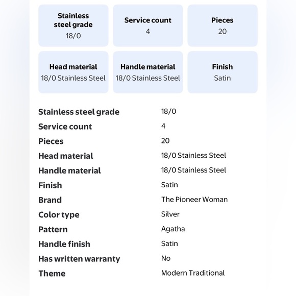 The Pioneer Woman Silver Flatware Set - Picture 9 of 9